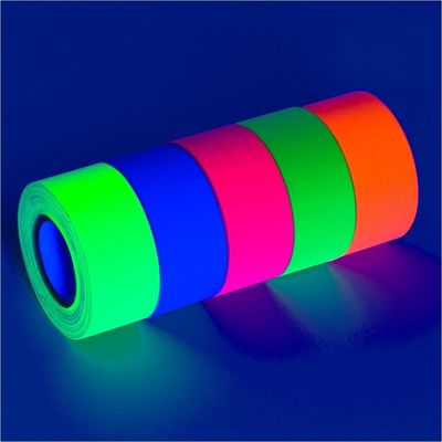 China Schwarzes helles leuchtendes Klebstreifen-Neonleuchtstoffbaumwollstoff-UVband-warnendes Band für Partei Anbieter