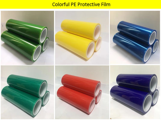 multi Farbe-50um PET selbstklebender schützender Film für Metall-, Plastik-und Glas-Oberflächenschutz Anbieter